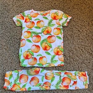 Posh Peanut Peach and Green Kids Pajama Set